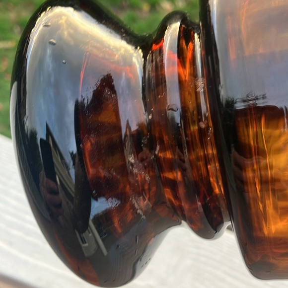 Maestri Vetrai Made in Italy Tortoiseshell Tiger Brown Glass Vase 13x4.25" - Picture 14 of 17